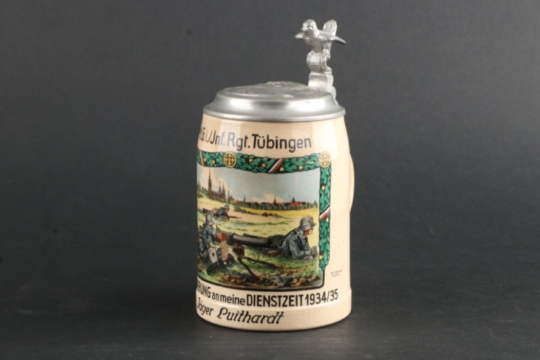 Wehrmacht reservist's beer mug - 12. (M.G.)./InfRgt.Tübingen