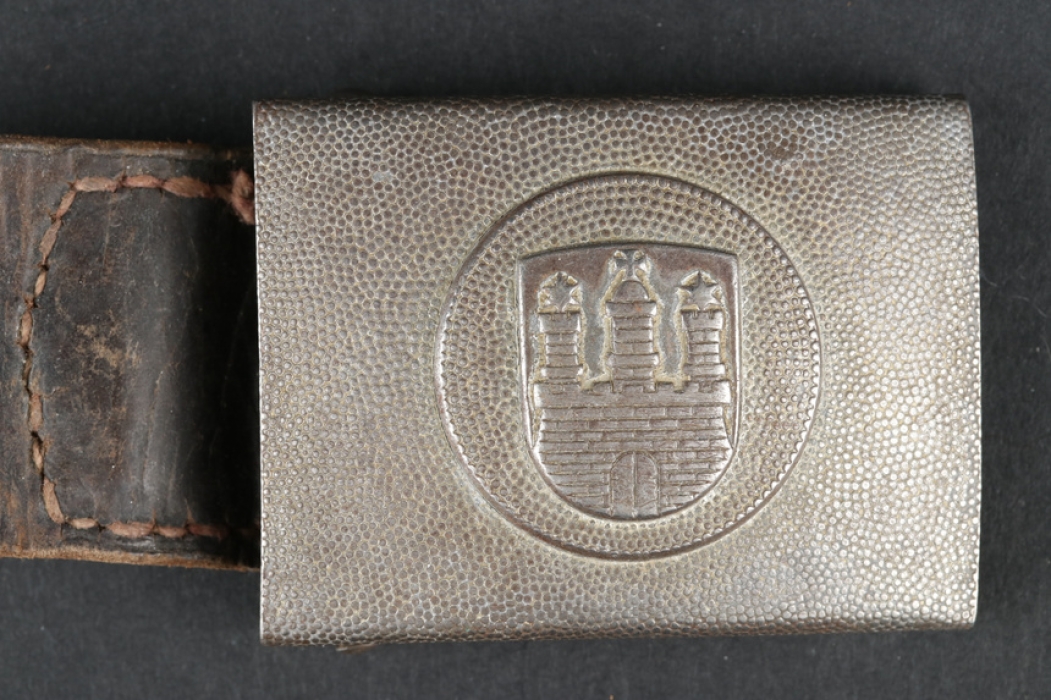 Feuerschutzpolizei buckle (Hamburg) (EM/NCO) with leather tab