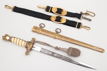 Kriegsmarine officer's dagger (WKC) with hangers