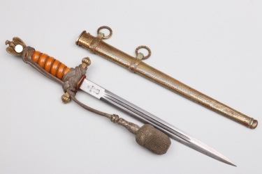 Sieber, Karl Helmut - Kriegsmarine officer's dagger + portepee