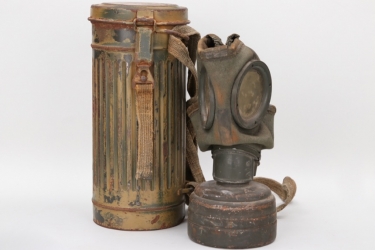 Wehrmacht gas mask with camo can