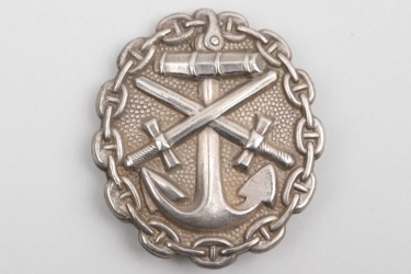 WWI Naval Wound Badge in silver - Neusilber