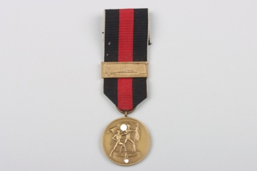 Sudetenland Anschluss medal 1. October 1938 with bar "Prager Burg"