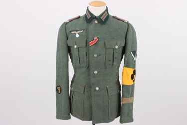 Heer M36 artillery field tunic for a blind Africa war veteran