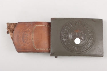 Heer EM/NCO field buckle with leather tab - Arld