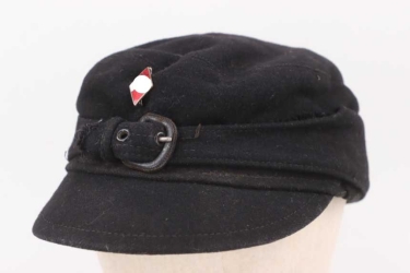 Schmidt, Heinz (HJ & SS) - HJ black winter cap with RZM tag