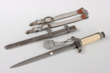 M35 Heer officer's dagger with artificial Damascus blade "Art. Reg. 46 Gleiwitz" - Lüneschloss