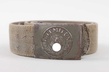 Heer field buckle "Gott mit uns" (EM/NCO) with tab and webbing belt