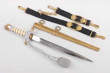 M38 Kriegsmarine officer's dagger with Hangers and Portepee - Eickhorn