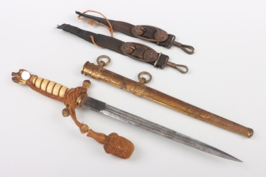 M38 Kriegsmarine officer's dagger with Hangers and Portepee - Eickhorn