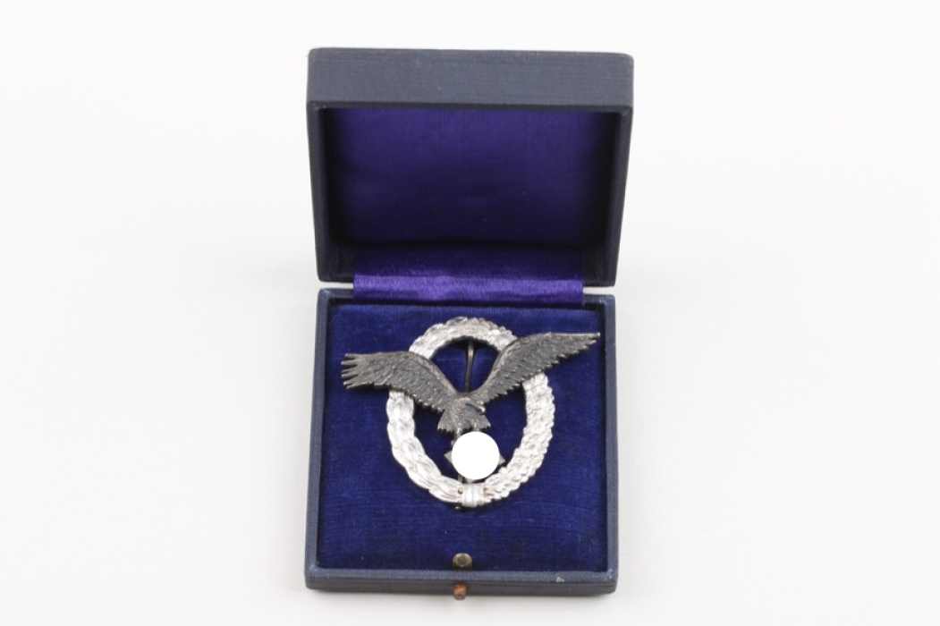 Aluminium Luftwaffe Pilots Badge in case - JUNCKER