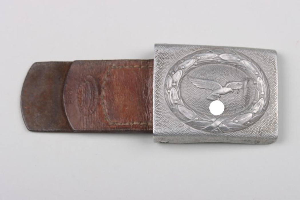 Luftwaffe EM/NCO field buckle with leather tab - Assmann