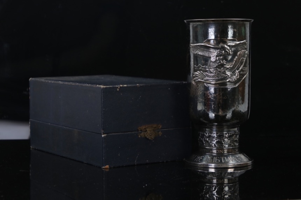 Schneider, Heinz - Luftwaffe Honor Goblet with case of issue - 835 silver