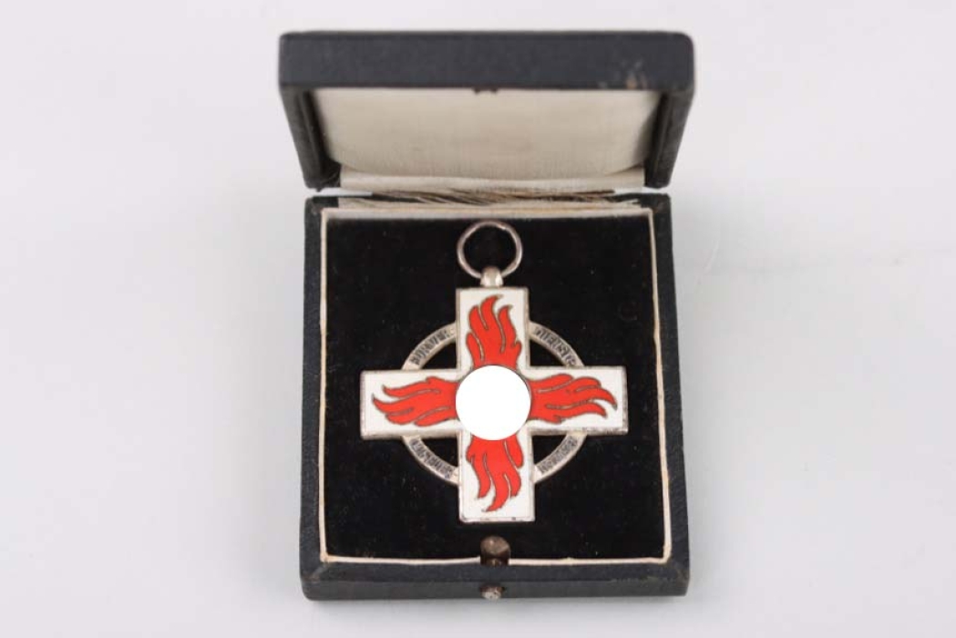 Firebrigade Honor Badge 2nd Class in case - "18" Karl Wurster KG, Markneukirchen