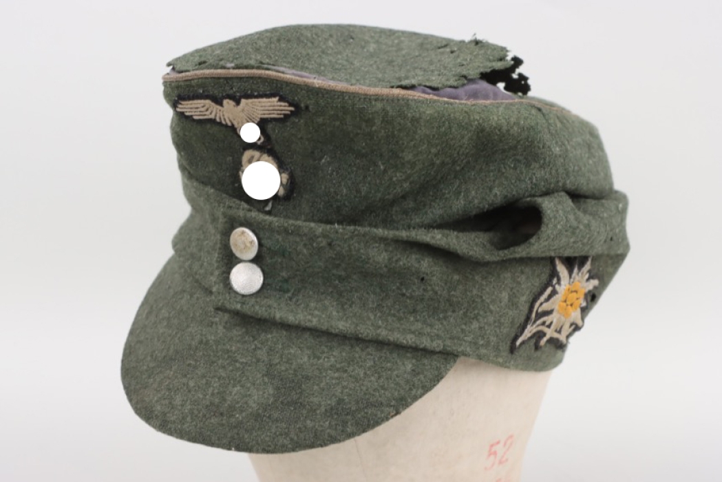 Waffen-SS M43 Gebirgsjäger field cap for leaders