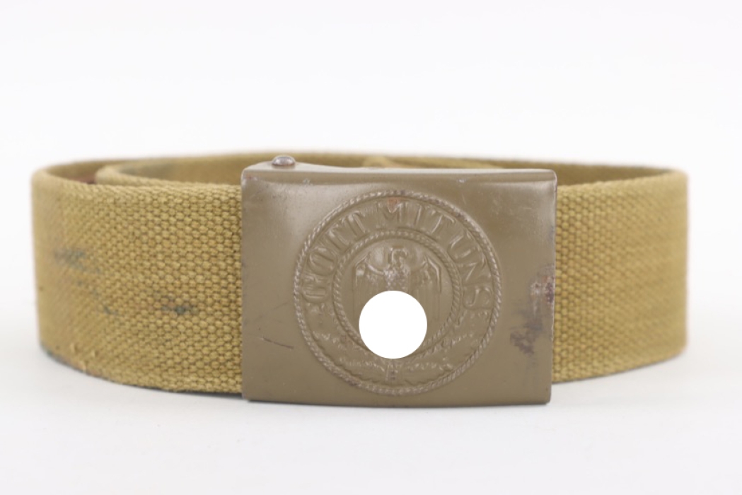 Heer EM/NCO field buckle with webbing belt - R.S.&S.