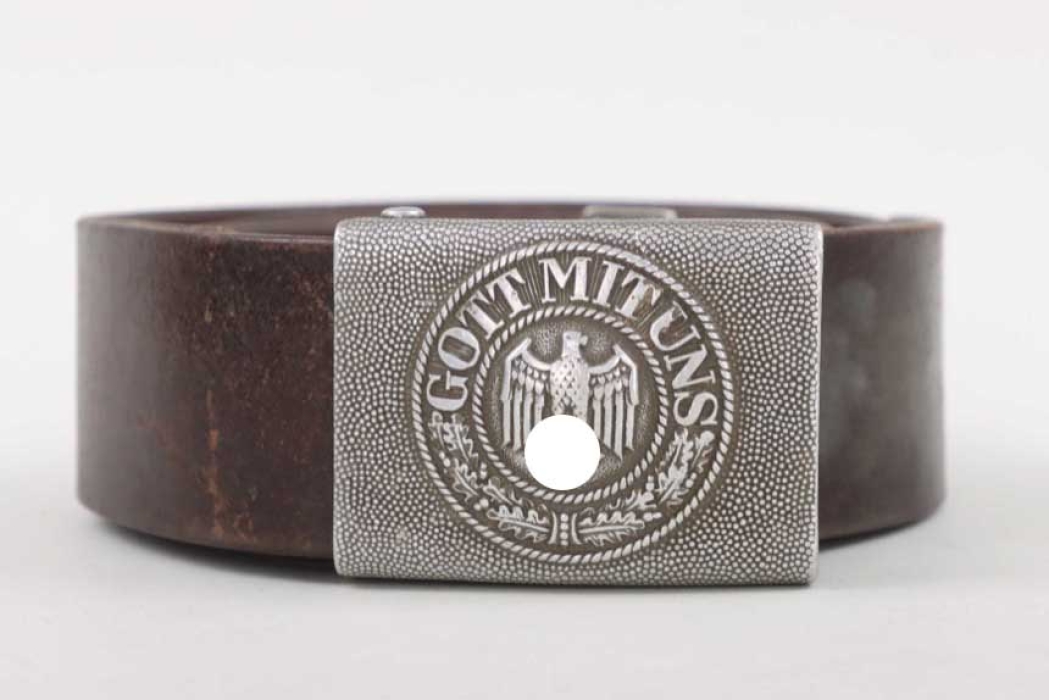 Heer field buckle "Gott mit uns" (EM/NCO), aluminium with tab and belt