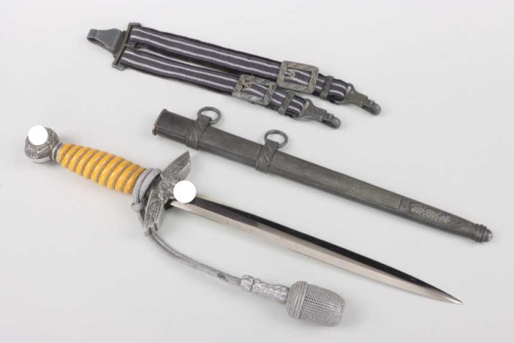 M37 Luftwaffe officer's dagger with hangers and portepee - Paul Weyersberg + inspection mark