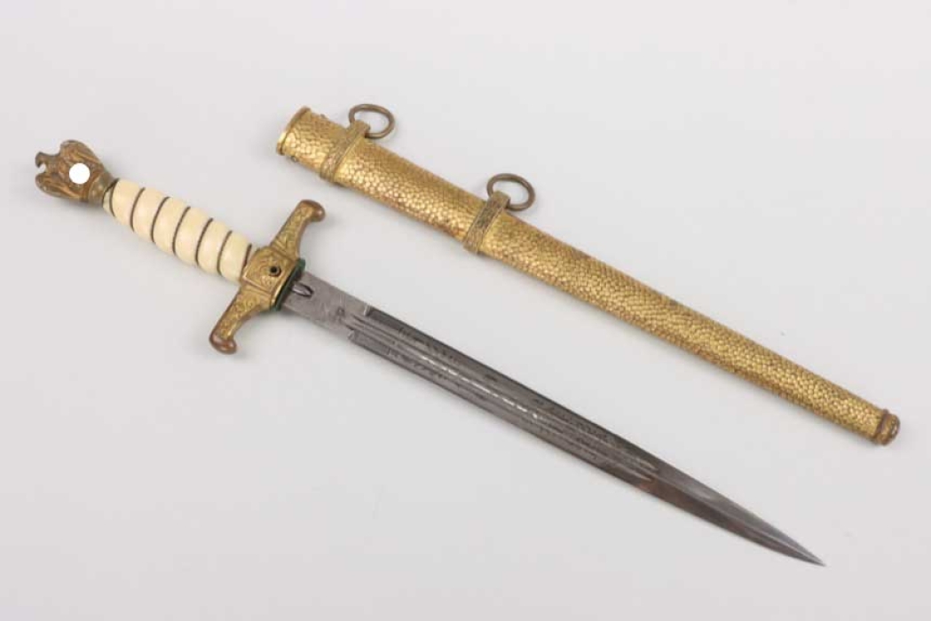 Ultra rare Kriegsmarine officer's dagger for Landtruppen with ivory grip - Puma "Pattern No.8"