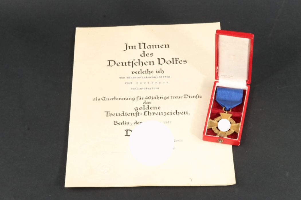 Faithful Service Decoration 1st Class with Document